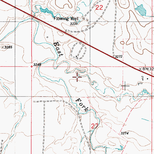 Topographic Map of 06S54E22CDC_01 Well, MT