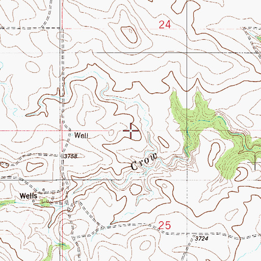 Topographic Map of 06S55E25BBBB01 Well, MT