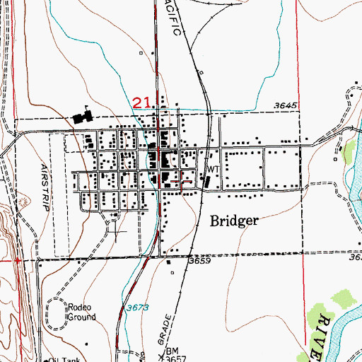 Topographic Map of 06S23E21DBCD01 Well, MT