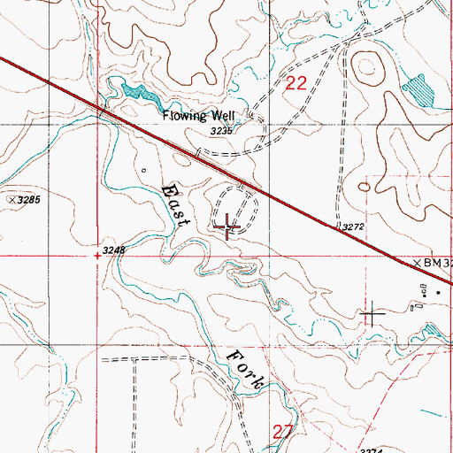 Topographic Map of 06S54E22CA__01 Well, MT