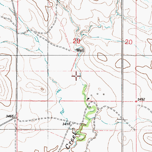 Topographic Map of 06S55E20CAAD01 Well, MT
