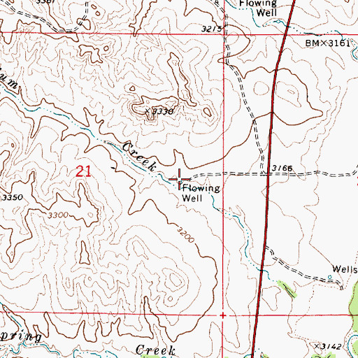 Topographic Map of 06S52E21DABA01 Well, MT