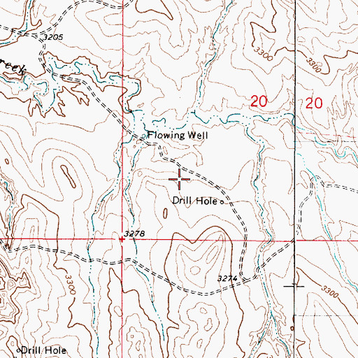 Topographic Map of 06S53E20CB__01 Well, MT