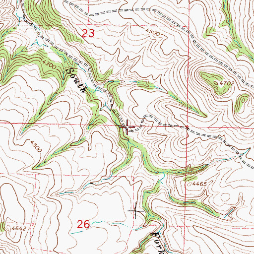 Topographic Map of 06S39E26AABB01 Well, MT