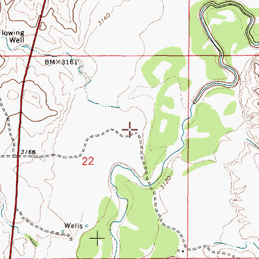 Topographic Map of 06S52E22ABDA01 Well, MT