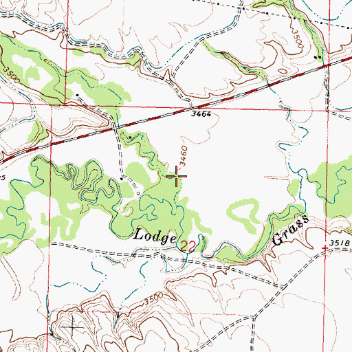 Topographic Map of 06S35E22ABCC01 Well, MT