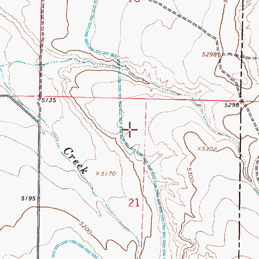Topographic Map of 06S07W21ABCB01 Well, MT
