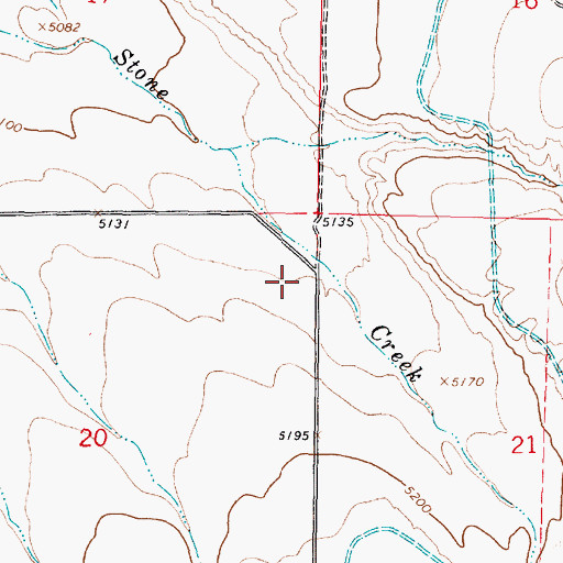 Topographic Map of 06S07W20AAD_01 Well, MT