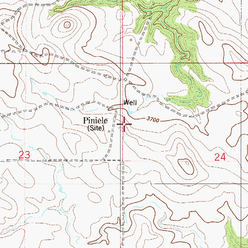 Topographic Map of 06S55E23AADD01 Well, MT