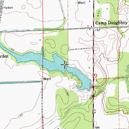 Topographic Map of Botts Lake Dam, AR