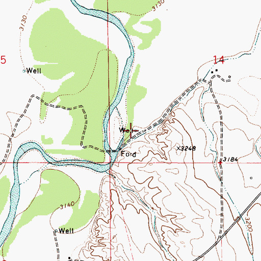 Topographic Map of 06S50E14CCBD01 Well, MT