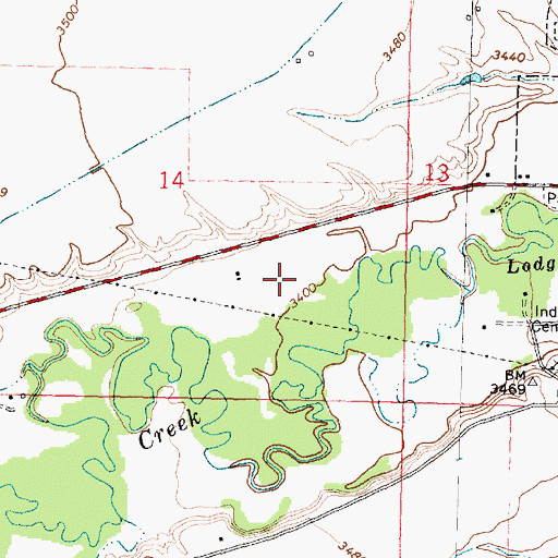 Topographic Map of 06S35E14DCAA01 Well, MT