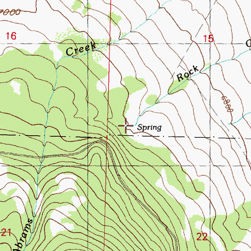 Topographic Map of 06S13W15CCCD01 Spring, MT