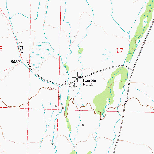 Topographic Map of 06S14W17CBDD01 Well, MT