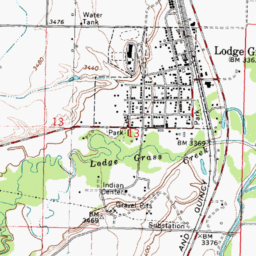 Topographic Map of 06S35E13CAAA01 Well, MT