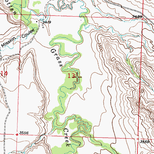 Topographic Map of 06S33E13ACCC01 Well, MT