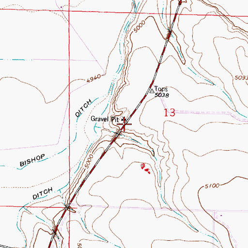Topographic Map of 06S08W13CABD01 Well, MT