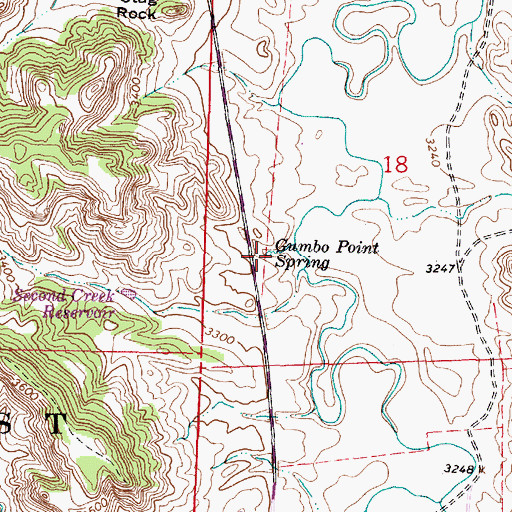 Topographic Map of 06S46E18CBDD01 Spring, MT