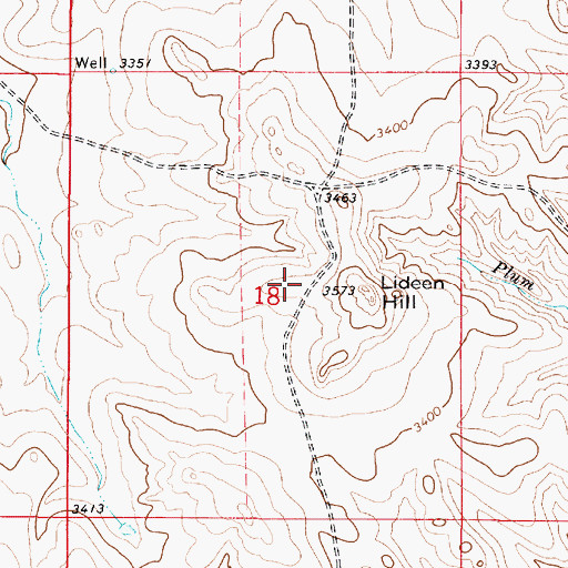 Topographic Map of 06S52E17BDDC01 Well, MT