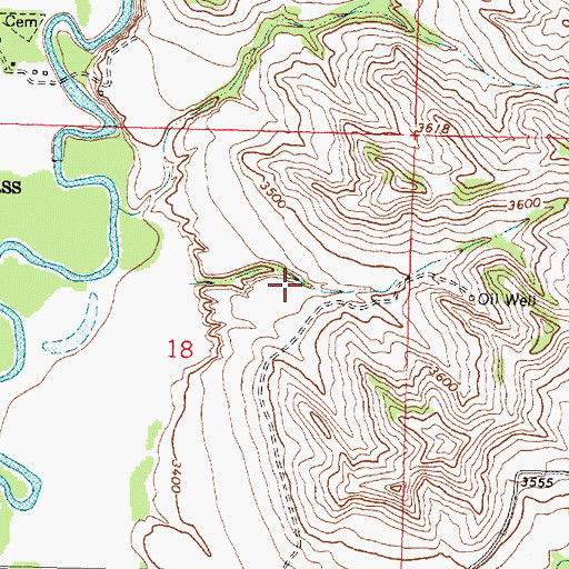 Topographic Map of 06S36E18ACAD01 Well, MT
