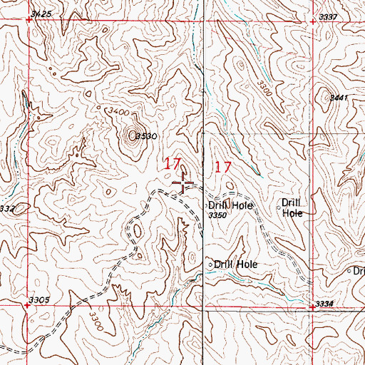 Topographic Map of 06S53E17DBB_01 Well, MT