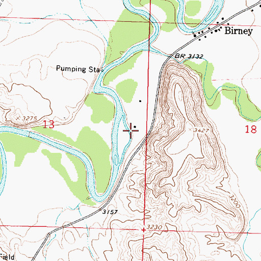 Topographic Map of 06S42E13DAAA01 Well, MT