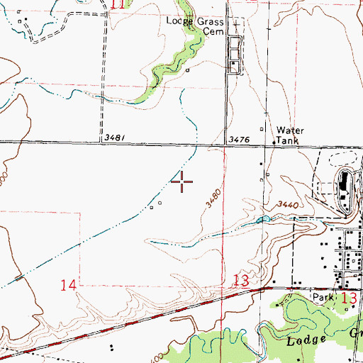 Topographic Map of 06S35E14AA__01 Well, MT
