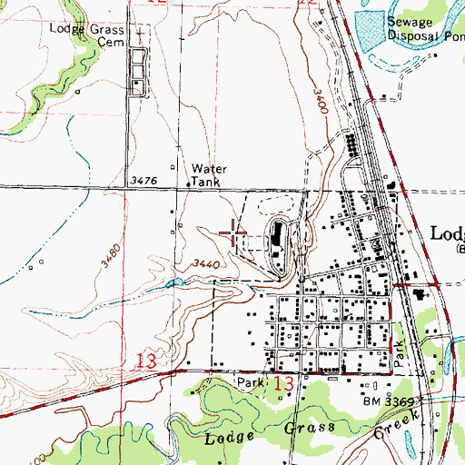 Topographic Map of 06S35E13BABD01 Well, MT