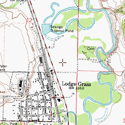 Topographic Map of 06S35E12DD__01 Well, MT