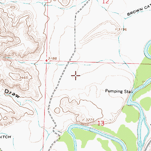 Topographic Map of 06S42E13BABD01 Well, MT