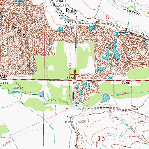 Topographic Map of 06S04W10CDCC01 Well, MT