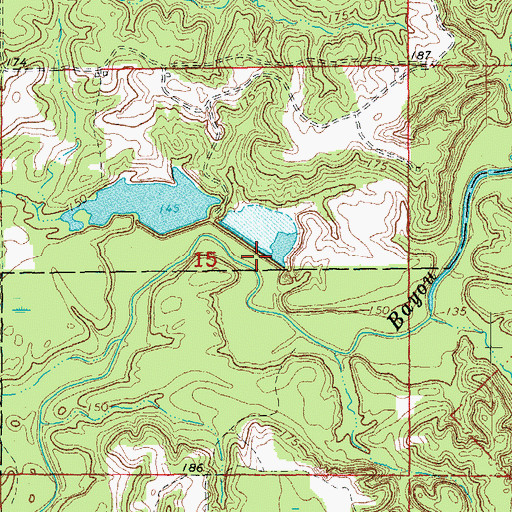 Topographic Map of Potlatch Pond Number Two Dam, AR