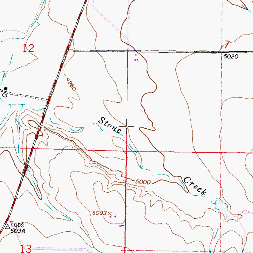 Topographic Map of 06S07W07CCC01_ Well, MT