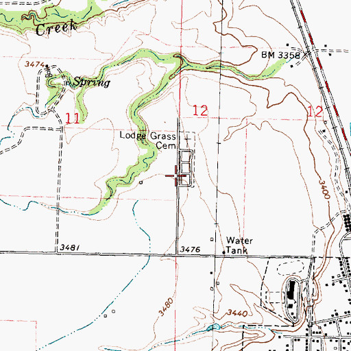 Topographic Map of 06S35E12CBCC01 Well, MT