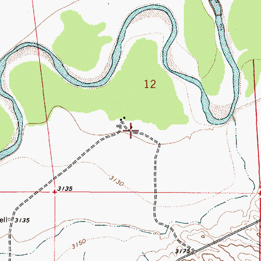 Topographic Map of 06S50E12CADC01 Well, MT