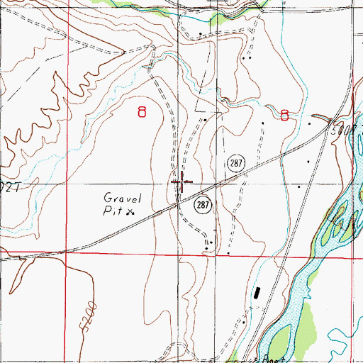 Topographic Map of 06S01W08CADD01 Well, MT