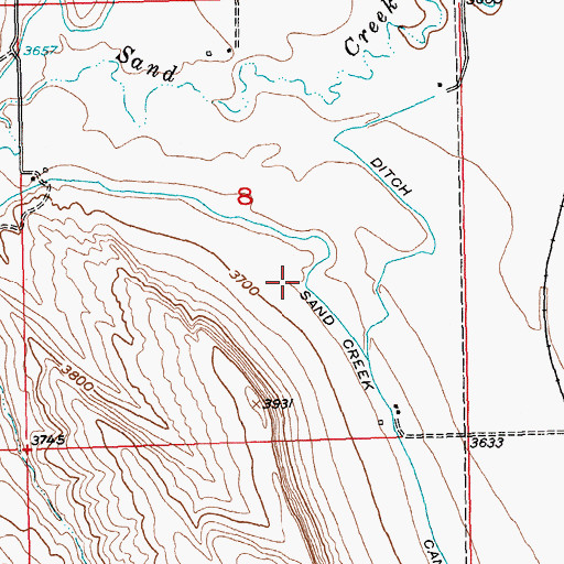 Topographic Map of 06S23E08DBCA01 Well, MT