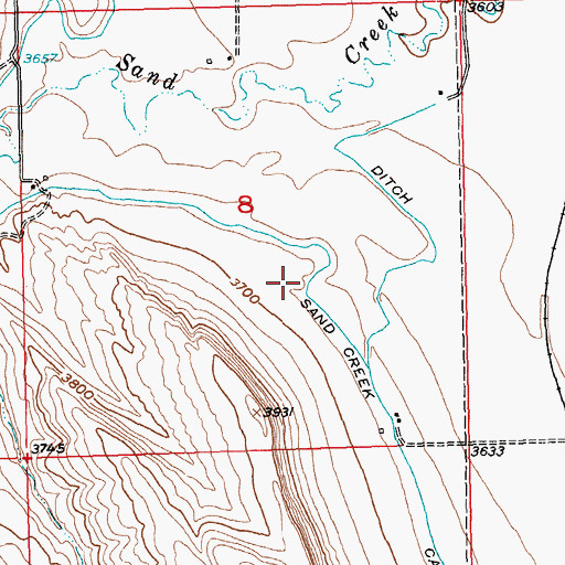 Topographic Map of 06S23E08DBBD01 Well, MT