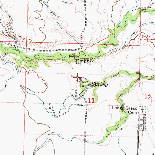 Topographic Map of 06S35E11ACBB01 Well, MT