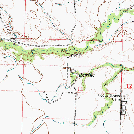 Topographic Map of 06S35E11ACBB02 Well, MT