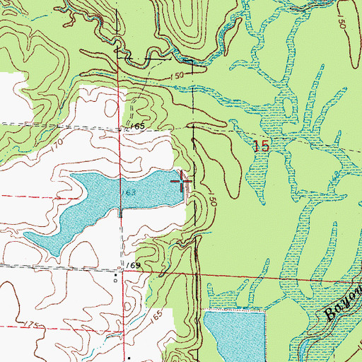 Topographic Map of Whiting Reservoir Dam, AR