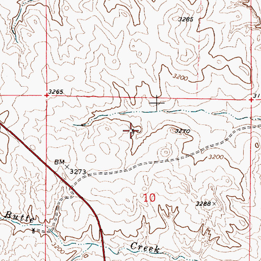 Topographic Map of 06S52E10BADB01 Well, MT