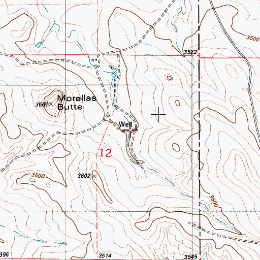 Topographic Map of 06S54E12ACAC01 Well, MT