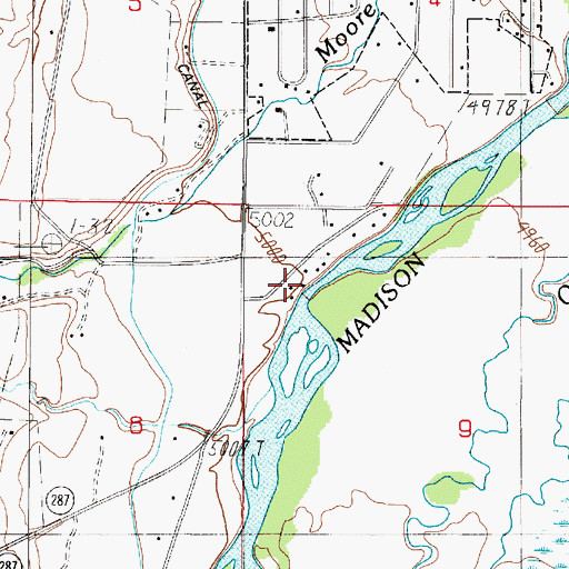 Topographic Map of 06S01W09BBCA01 Well, MT
