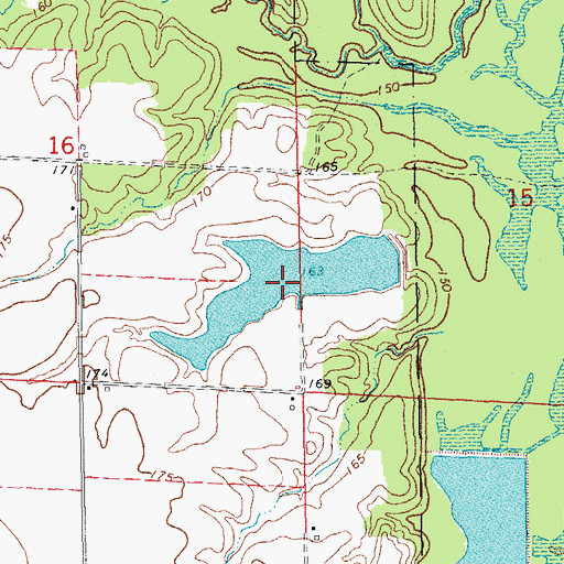 Topographic Map of Whiting Lake, AR