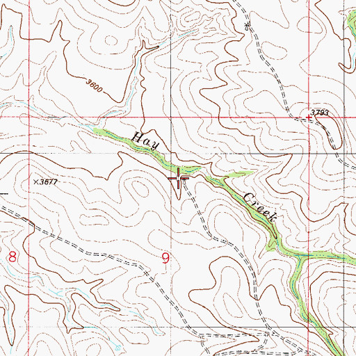 Topographic Map of 06S55E09ABCC01 Well, MT