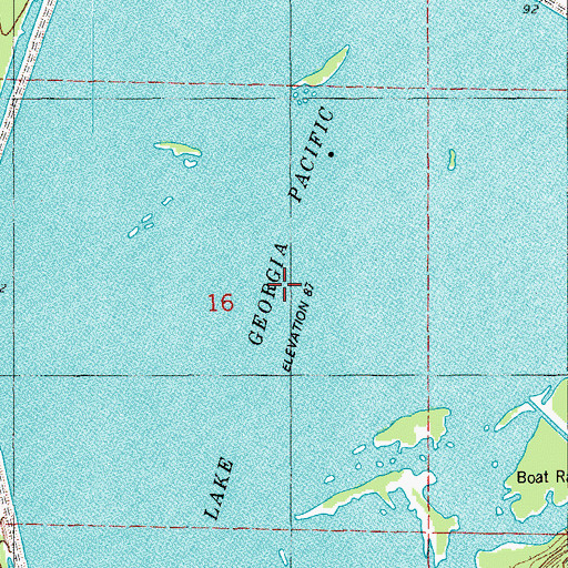 Topographic Map of Lake Georgia-Pacific, AR