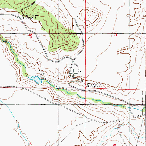 Topographic Map of 06S01W06DDA_01 Well, MT