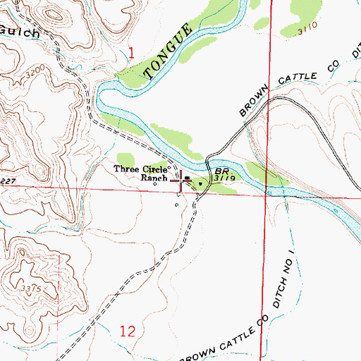 Topographic Map of 06S42E01DDCC02 Well, MT