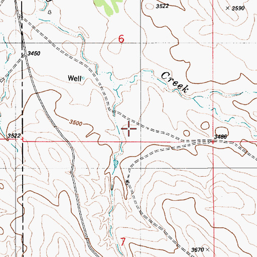Topographic Map of 06S55E06CDA_01 Well, MT